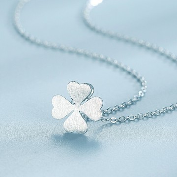 925純銀四葉草閨蜜項鏈女生日二人款鎖骨鏈吊墜情人節禮物送女友