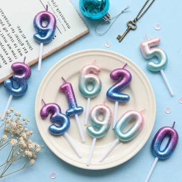 現貨當天寄🍰『漸層色數字生日蠟燭』生日佈置 蛋糕蠟燭 數字蠟燭 漸層蠟燭 蛋糕裝飾