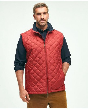 Brooks Brothers Men's Big & Tall Paddock Diamond Quilted Vest | Red | Size 1X Tall