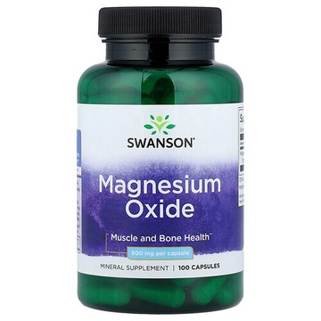 Swanson Vitamins, 氧化鎂，500 毫克，100 粒膠囊