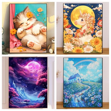 💛台灣製造💛盒裝💛 新款5D鑽石畫 DIY鑽石貼畫 手作 黏鑽畫 大幅 水鑽貼畫 立體貼鑽畫 滿鑽 磚石貼畫 手工點鑽畫