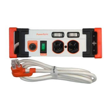 PowerSync 包爾星克 3開2插鋁合金防雷擊抗搖擺延長線 3孔 TL2X9018 23.5 x 8 x 5cm 1205g  1.8m  白色  1個