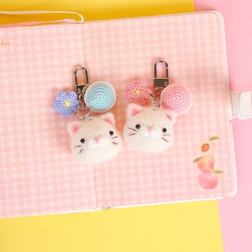 貓頭鑰匙扣鉤針娃娃手工禮物