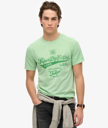 Superdry Men's Workwear Washed Relaxed T-shirt Green Size: M