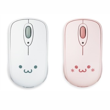 ELECOM 笑臉藍芽滑鼠-灰/粉