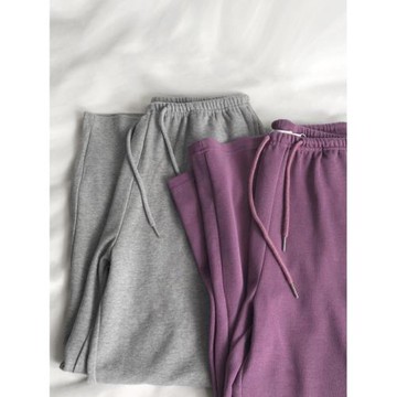 新款闊腿褲女春秋夏休閑褲垂感灰色小個子薄款夏季運動褲