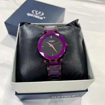 (Little bee小蜜蜂精品)KINYUED 國王 石英錶 鑽石切割面 紫晶石英女錶 超高CP值!