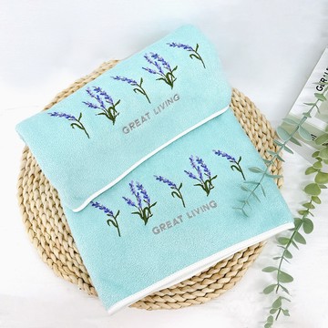 La Belle 義大利《蘿莉亞》刺繡舒柔透氣枕巾2入(共四色)-典雅綠