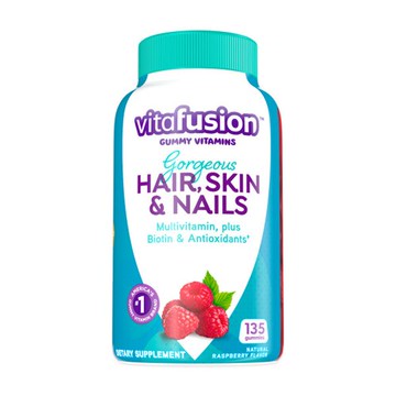 Vitafusion Gorgeous Hair Skin & Nails Multivitamin Natural Raspberry 135 Gummies