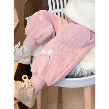 女童褲子加絨冬裝女寶寶燈芯絨長褲薄絨休閑褲兒童童褲一體絨秋冬