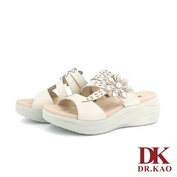 【DK 氣墊鞋】法式浪漫花戀涼拖鞋 75-3339-60 米色