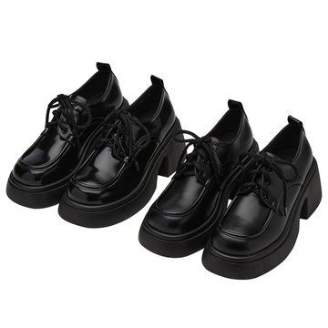 【Grace Gift】厚底鞋 牛津鞋 皮鞋女【通勤神器輕量厚底牛津鞋】2色 35-40號 面試 百搭 通勤鞋