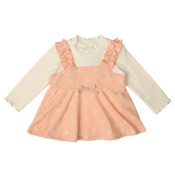 akachan honpo - 假兩件上衣-粉紅色