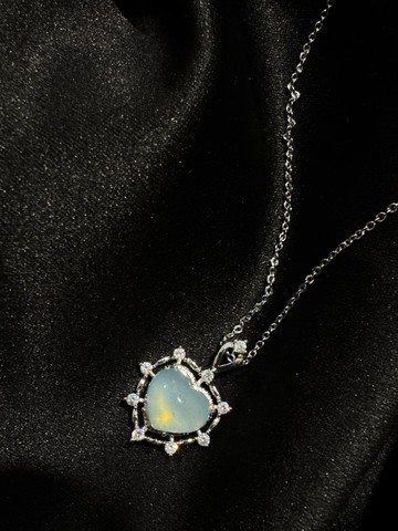 閃亮之心 吼輪 海水藍寶石 海藍寶 項鍊 水晶項鏈