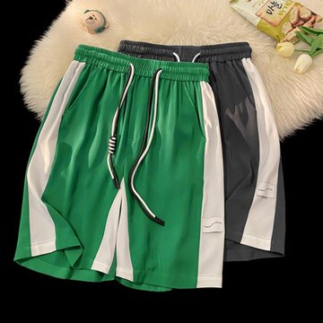 冰絲短褲男夏季薄款透氣五分褲美式高街籃球褲男款跑步速干運動褲