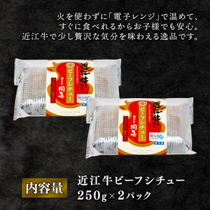  近江牛 ビーフシチュー 250g×2パック 和牛 黒毛和牛 高級 冷凍（ 和牛 ビーフシチュー 黒毛和牛 高級 冷凍 牛肉 牛 ふるさと納税 ビーフシチュー ブランド おかず 三大和牛 ビーフシチュー 贈り物 ビーフシチュー ギフト 国産 滋賀県 竜王町 岡喜 神戸牛 松阪牛 に並ぶ 日本三大和牛