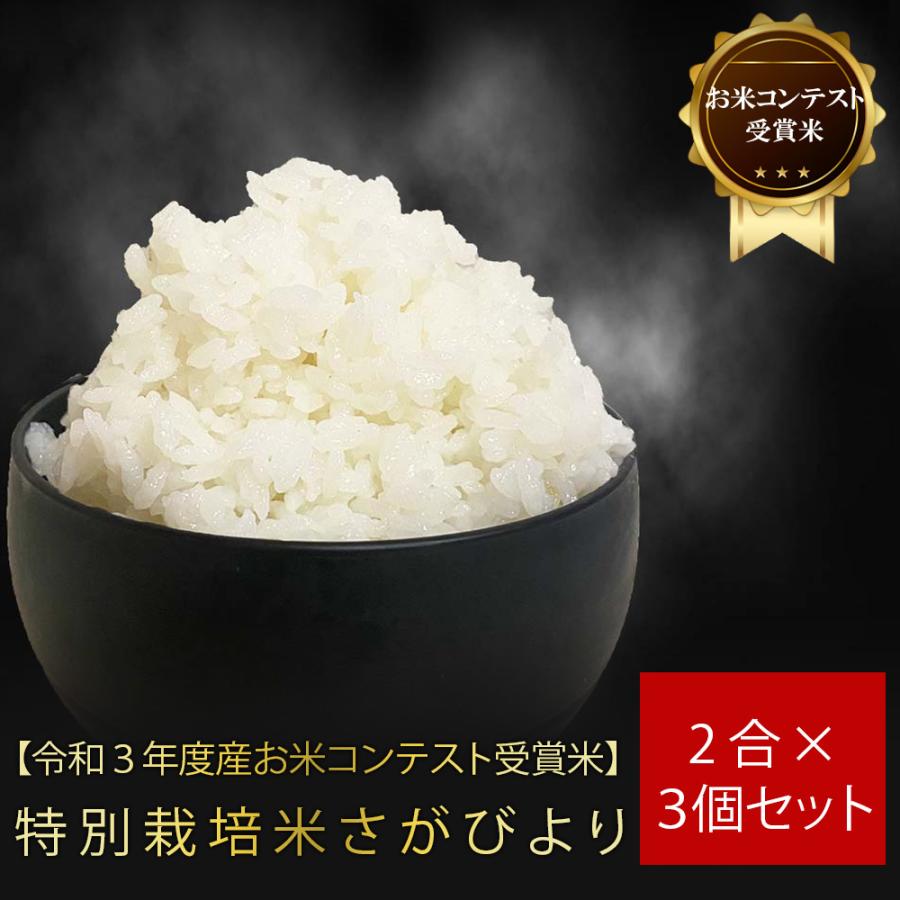 令和5年産 お試し 特別栽培米 さがびより2合×3個セット米 さがびより 佐賀県産米 減農薬 しもむら農園 お手頃 価格