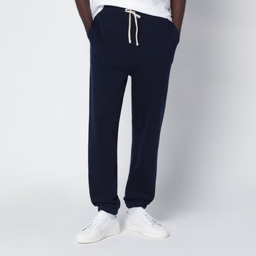 Navy blue cotton-blend jogging pants