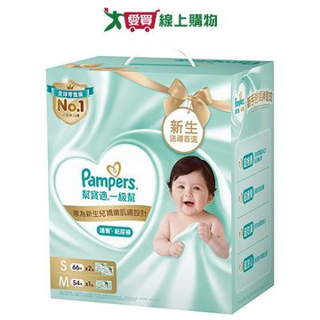幫寶適一級幫新生禮盒組(S66片x2包+M54片x1包)【愛買】