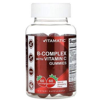 Vitamatic, 含維生素 C 的 B 複合物軟糖，草莓味，60 粒