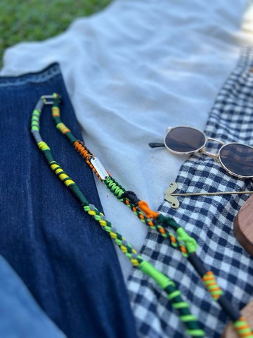 編織手機掛繩/電話繩/斜揹帶 | 瑩光色系 | 黑橙綠