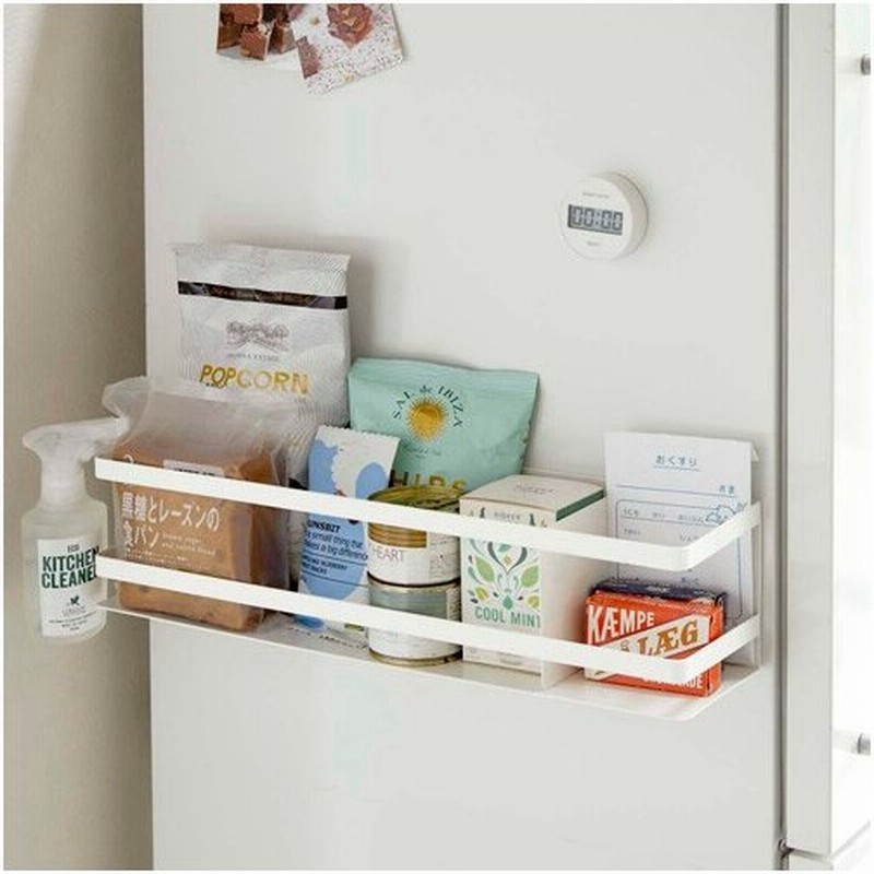 山崎実業 冷蔵庫横マグネットワイド収納ラック プレート ホワイト 41 冷蔵庫 マグネット 収納 白 マグネット サイドラック キッチン 台所 小物 収納 北欧 通販 Lineポイント最大0 5 Get Lineショッピング