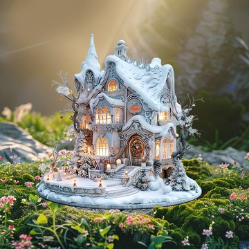 洛陽牡丹 AMZ 迷人雪屋庭院裝飾花園樁戶外草坪盆栽裝飾地插花盆點綴美化道