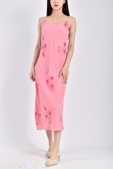 (S) zelda細肩帶粉色洋裝