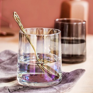 創意七彩玻璃杯少女心水杯啤酒威士忌杯牛奶果汁飲料家用杯子套裝