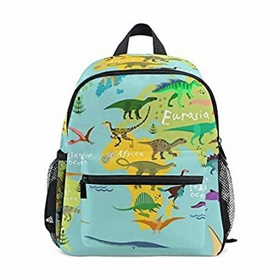 OREZI Cartoon Dinosaurs World Map Kids Backpack,Toddler Schoolbag Preschool