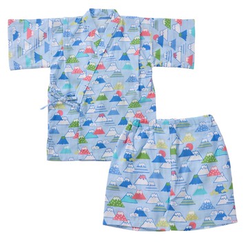 akachan honpo - 兩件式甚平-富士山-淺藍色