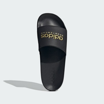 ADIDAS ADILETTE SHOWER 男女運動拖鞋-黑金-II0018