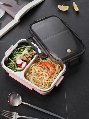 便攜保溫飯盒學生餐盒便當盒上班族飯盒304不銹鋼食堂分格型餐盒