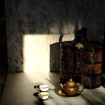【日本古美術】古竹籐編 茶箱 提籃 茶籠 提籠