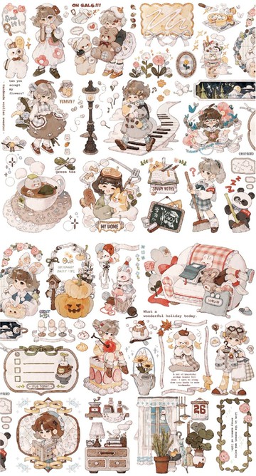 美好假期 少女小熊和熊貓 PET 和紙膠帶 短循環