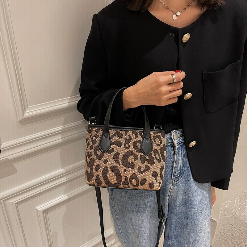 2WAY レオパード ミニバッグ ヒョウ柄 ショルダーバッグ