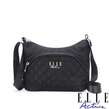 【ELLE Active】生活印記系列-側背包/斜背包-大-黑色