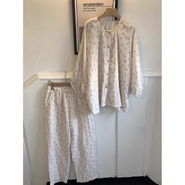 推薦~法式慵懶風韓國清新小鹿軟綿綿綁帶設計寬松加長睡裙孕婦裙