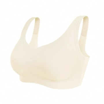【輕薄包覆】果凍膠支撐無痕無鋼圈內衣-寬肩 - M / 奶油白