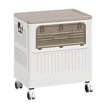 AOTTO 創意傢俱 大容量附輪雙開折疊收納箱 AL-214 125L  1個  60 x 41 x 65cm  奶油色