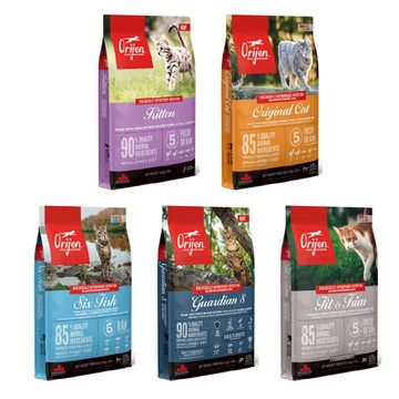 Orijen 歐睿健 無穀貓飼料 340G / 1KG 守護8 鮮雞幼貓 鮮雞愛貓  室內貓 六種鮮魚貓 買一包送一隻