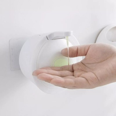液体石鹸ディスペンサー 350ml 壁 取り付け 消毒剤 シャンプー プラスチック バスルーム キッチン ホテル