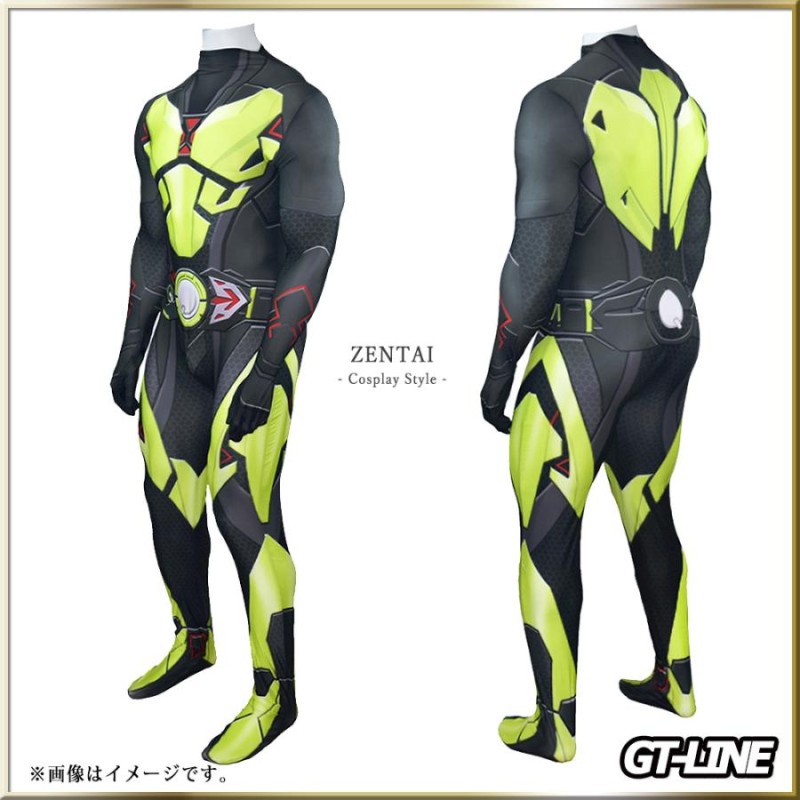 Zentai ブラックライダー ファスナー付き ヒーロー 黒 全身タイツ ゼンタイ ボディースーツ 戦隊 アニメ ゲーム コスプレ ハロウィン  GT-LINE Favolic | LINEショッピング