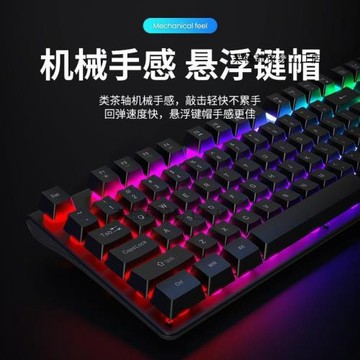 電競游戲有線鍵盤鍵鼠套裝機械手感臺式筆記本電腦辦公靜音耳批發