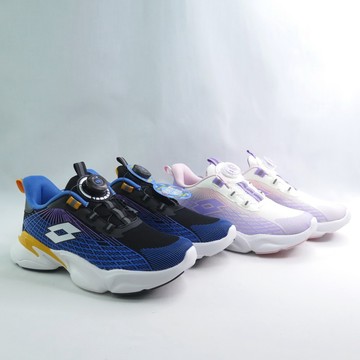 LOTTO 大童 飛躍疾影 轉扣避震跑鞋 運動鞋 免綁帶 LT6AKR7086藍/黑LT6AKR7087米/紫
