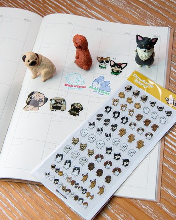 狗狗貼紙 Pawsome Island 巴哥 Mike & Friends 防水插畫貼紙組