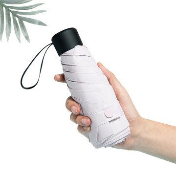 簡約純色五折晴雨傘兩用折疊黑膠防曬太陽傘防紫外線迷你口袋便捷