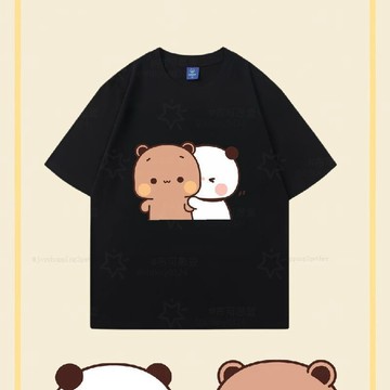 【重磅純棉】情侶衣 情侶裝 布布一二衣服 一二 布布 男女情侶裝 男裝上衣 夏季新款 短袖T恤 純棉上衣 大碼衣服
