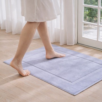 印度棉100%純棉地墊/藍灰色(50x75cm)-1入