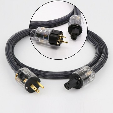 音頻線 音源線 喇叭線 發燒級歐標美標電源線20A插尾 HiFi音響CD功放膽機解碼器連接線